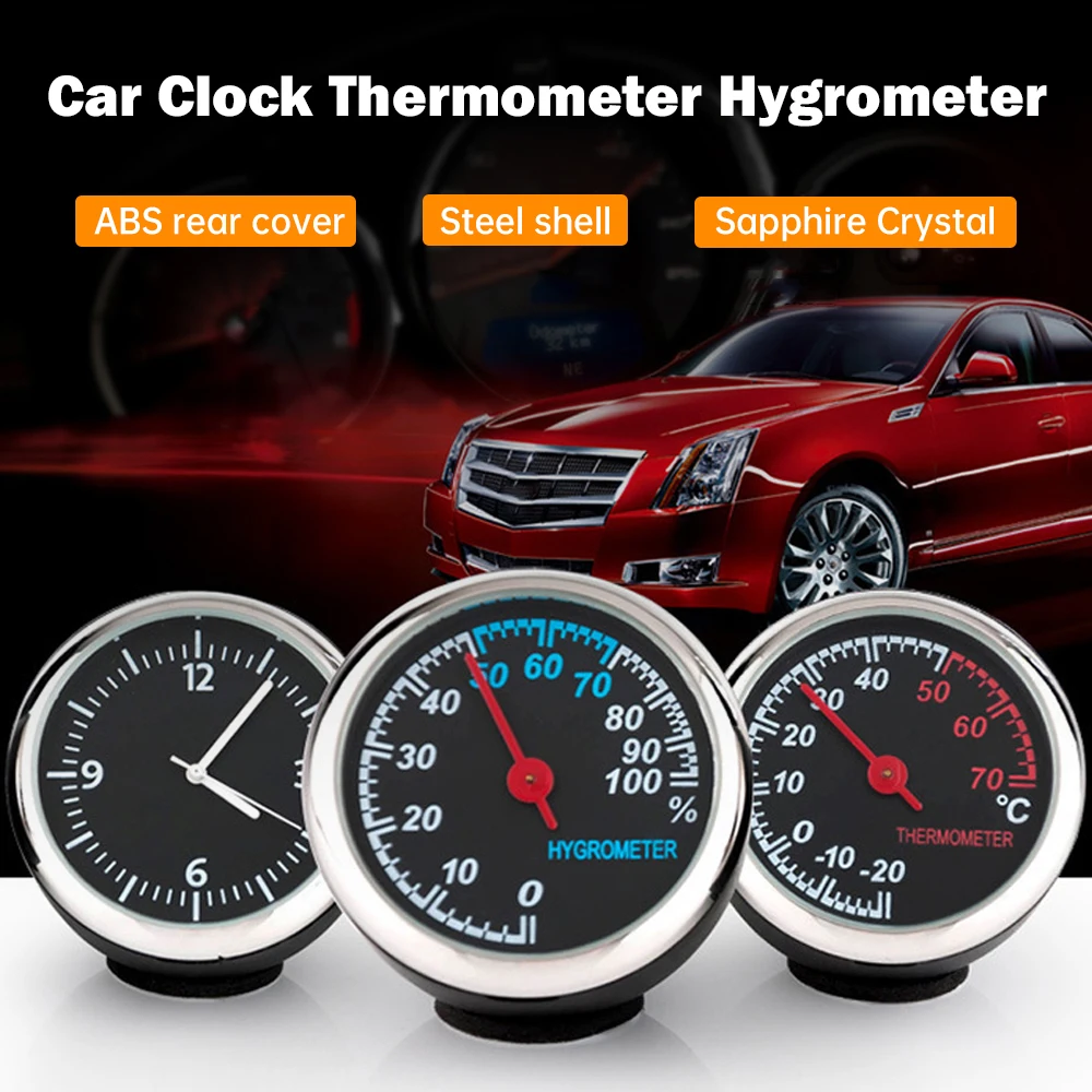 Automotive Quartz Watch Car Thermometer Automobile Digital Clock Mini Hygrometer Decoration Ornament Clock car clock car clock thermometer