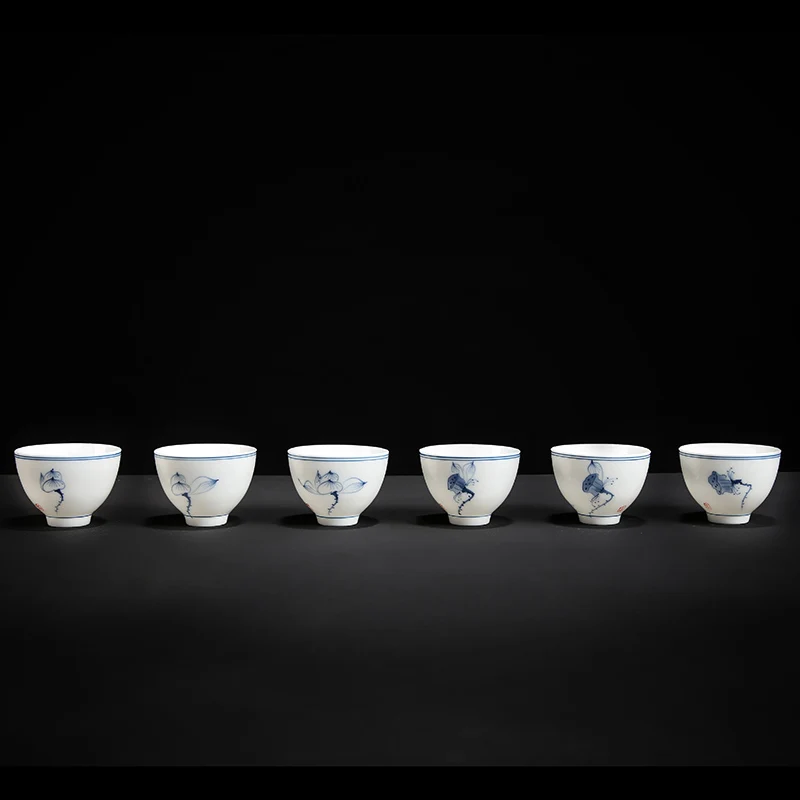Set Tazze da Tè (6) - Motivi Cinesi in Blu e Colori, dipinta a mano 52 Set Tazze da Tè (6) - Motivi Cinesi in Blu e Colori,  dipinta a mano - immagine 12