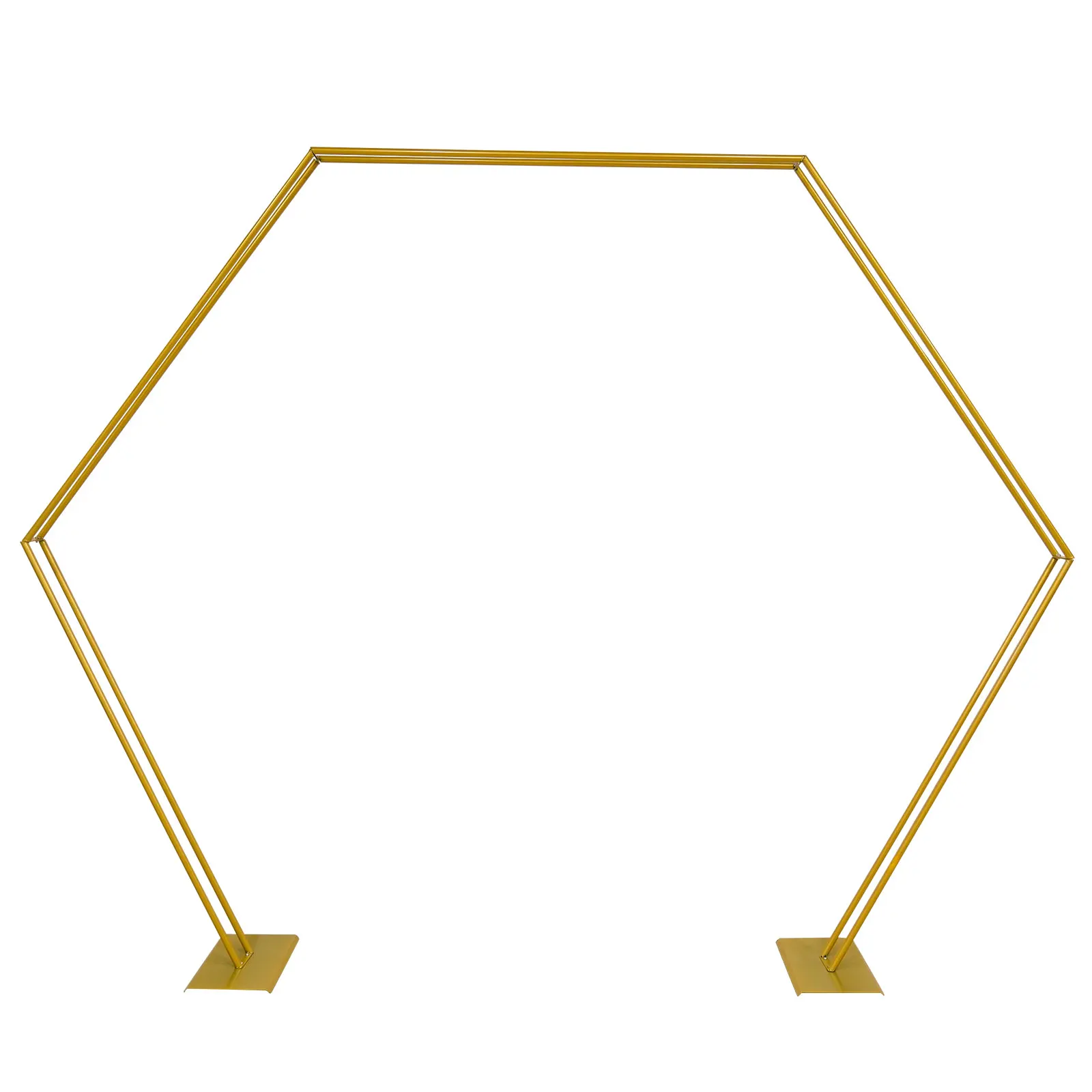 Wedding arch stand wedding arch set wedding flower stand Gold Wedding Flower Frame Hexagon Arch Flower Balloon Rack Steel Pipe Wedding Prop Backdrop Stand Frame Wall Pro