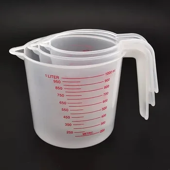3-Piece Plastic Measuring Cups Set with Scale 1