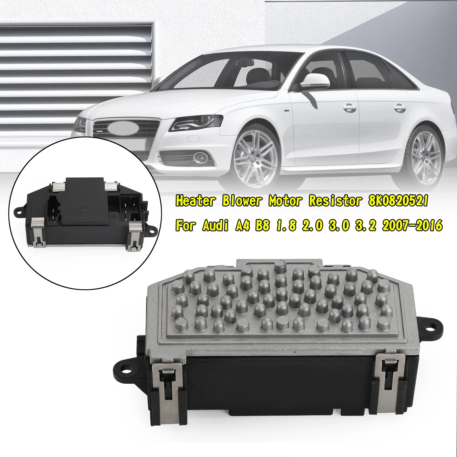 

Areyourshop Heater Blower Motor Resistor 8K0820521 For Audi A4 B8 1.8 2.0 3.0 3.2 2007-2016 8K0820521