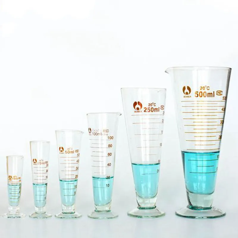 

1Pcs 5ml to 2000ml Lab Glass Footed Apothecary Triangle Measuring Beaker Conical Graduated Measuring Cup With Spout