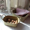Handmade Woven Storage Basket Straw Food Container Makeup Organizer Rattan Breadfruit Case Holder 2