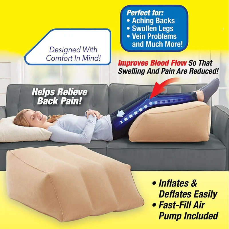 TV Inflatable Leg Ramp Pillow Wedge Pillow Elevates Legs Feet For Temporary Relief From Swelling Sore Feet Sciatica Leg Up Tool