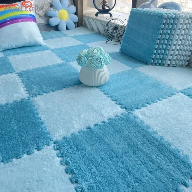 Tapis de jeu en peluche douce pour enfants, 10/20 pièces, jouets pour bébés, Puzzle en mousse Eva, pour chambre d'enfants, garde au chaud, tapis de sol 3