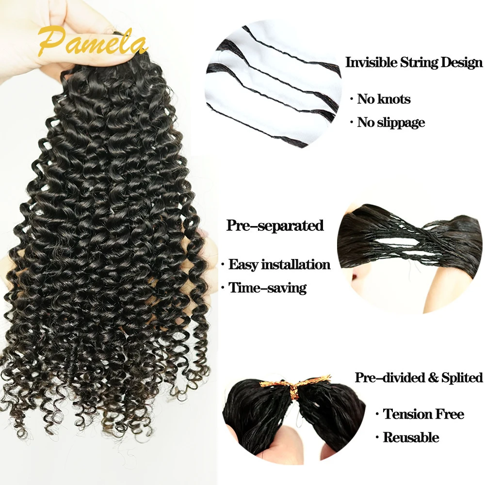 Crochet Human Hair Pre Looped Afro Kinky V Bulk Natural Curly Hair for Kinky Twist Crochet Braiding Hair
