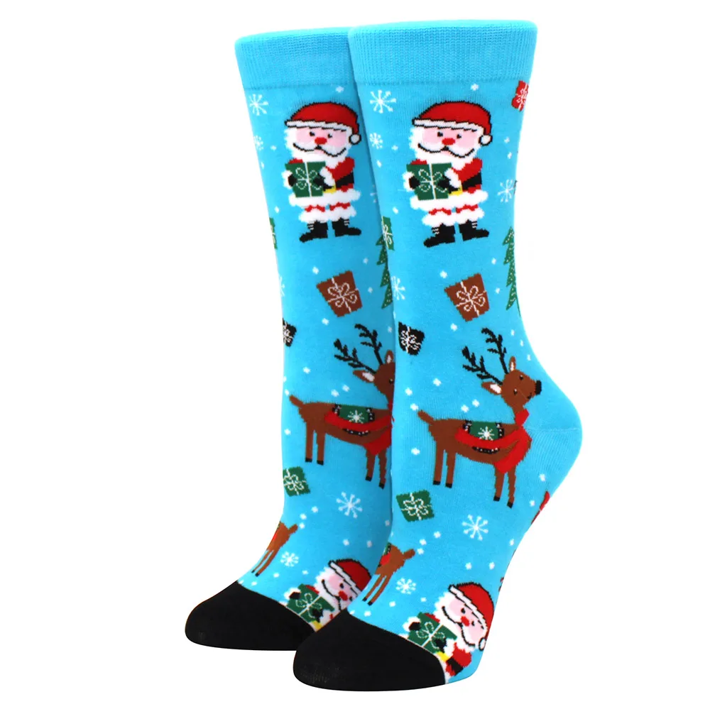 Description Picture 5 of itemWoman Christmas Socks Funny Xmas Tree Snowflake Gingerbread man Candy Cotton Tube Crew Happy Sock Men New Year Funny Sokken
