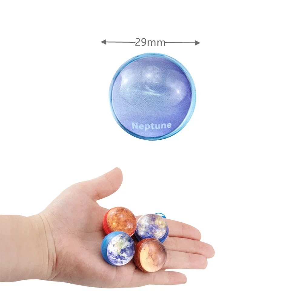 12pcs Children Bouncy Ball Toy Planet Elastic Ball Rubber Indoor And Outdoor Toys  Starry Sky Elastic Ball Juggling Jumping Ball 6