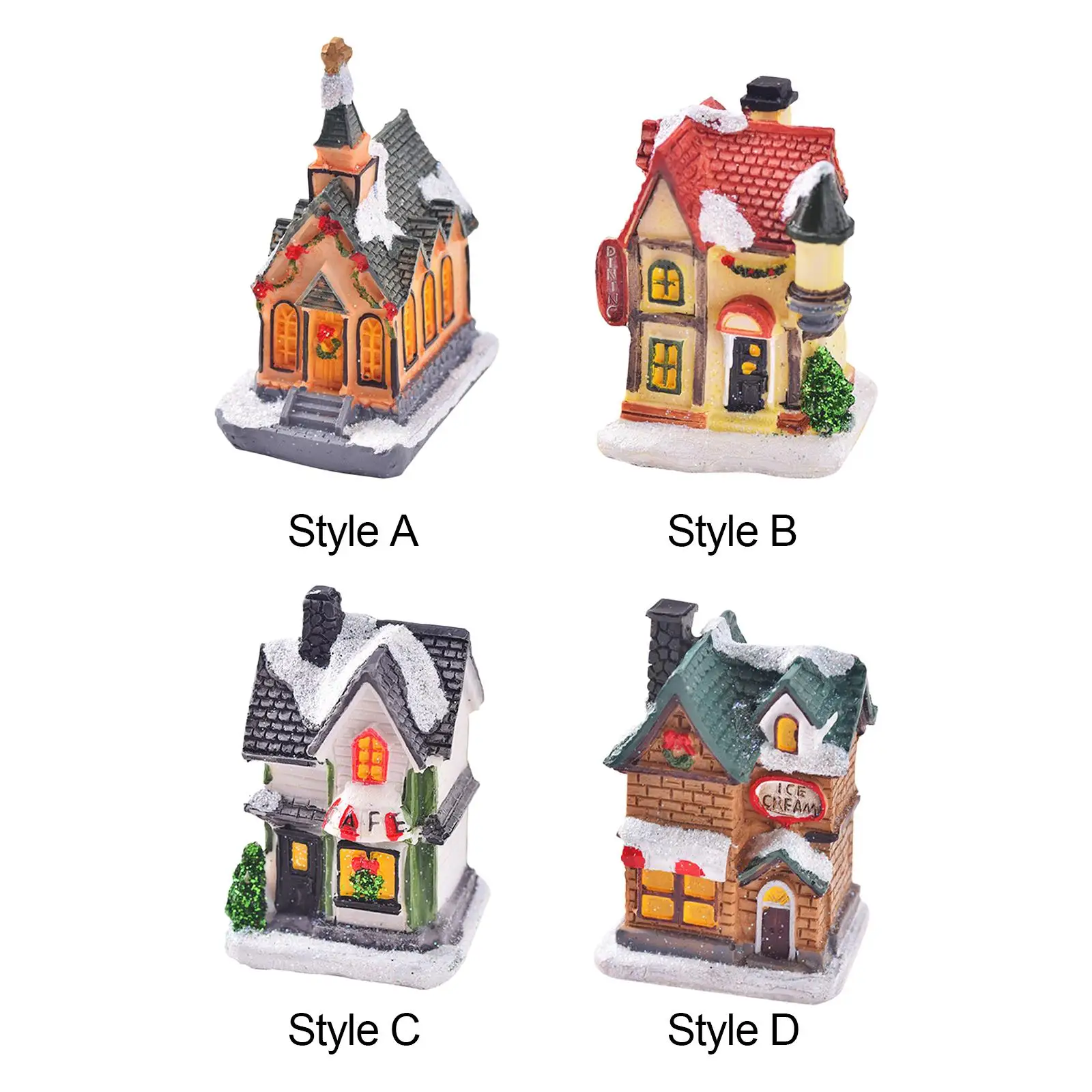 

Освещенное искусственное украшение для рождественской деревенской дома, поделки, коллекционное настольное украшение для детской офисной фермы, спальни, Рождественский Декор