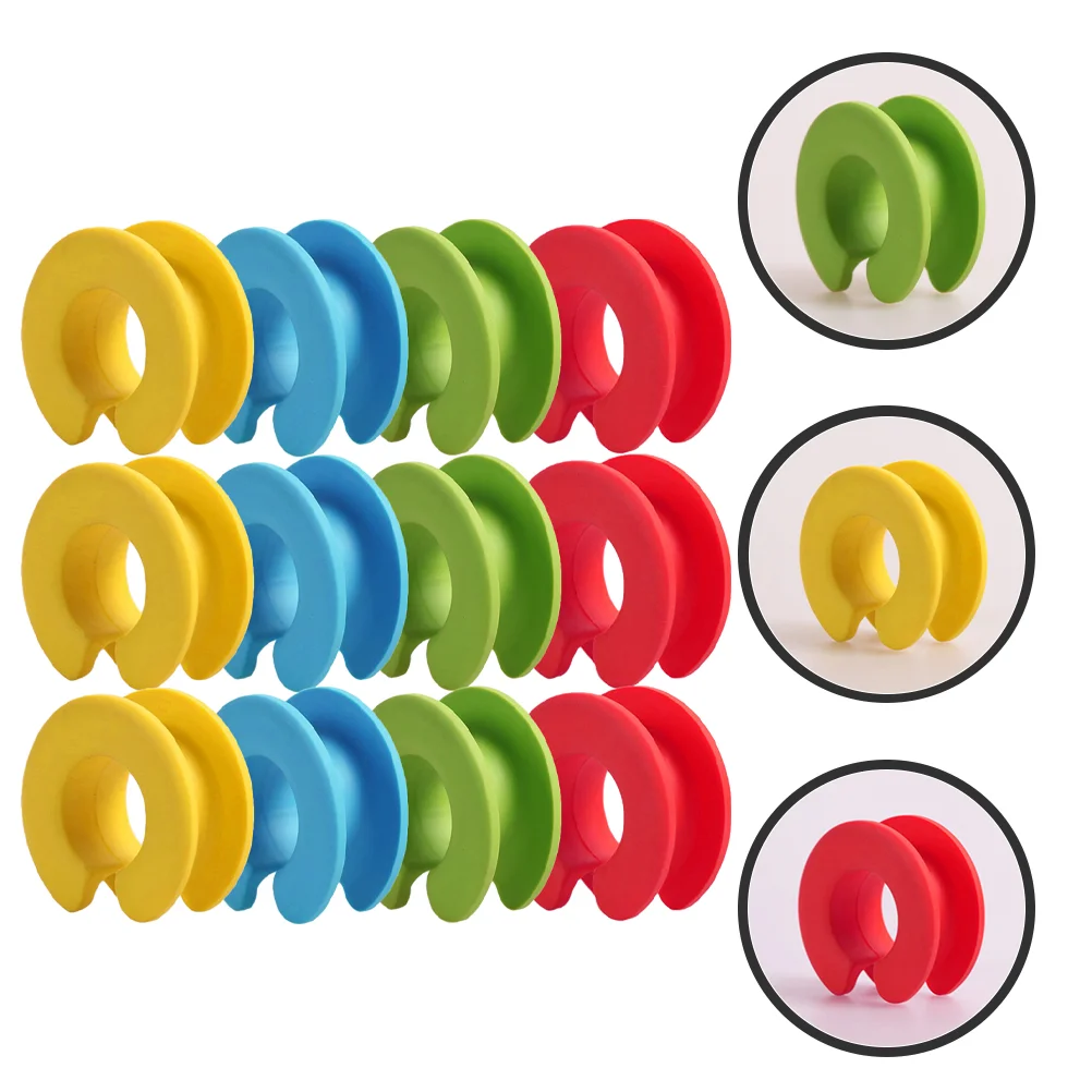 

12 Pcs Hanger Anti-slip Ring Clothes Rod Buckle Coat Hangers Round Windproof Hook