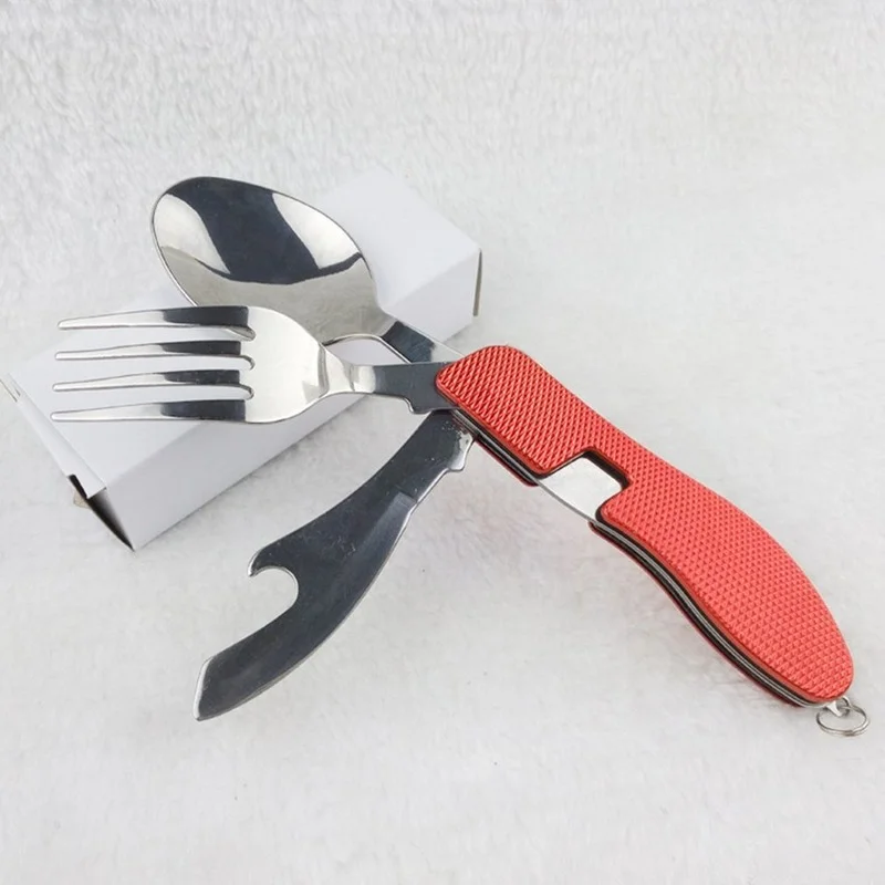 Outdoor Camping Portable Fork Knife Tableware Tools Stainless Steel Multi-Function Folding Spoon&Fork Knife Travel Sets picnic cutlery set,picnic tableware,camping cutlery set,stainless steel cutlery set,cutlery set