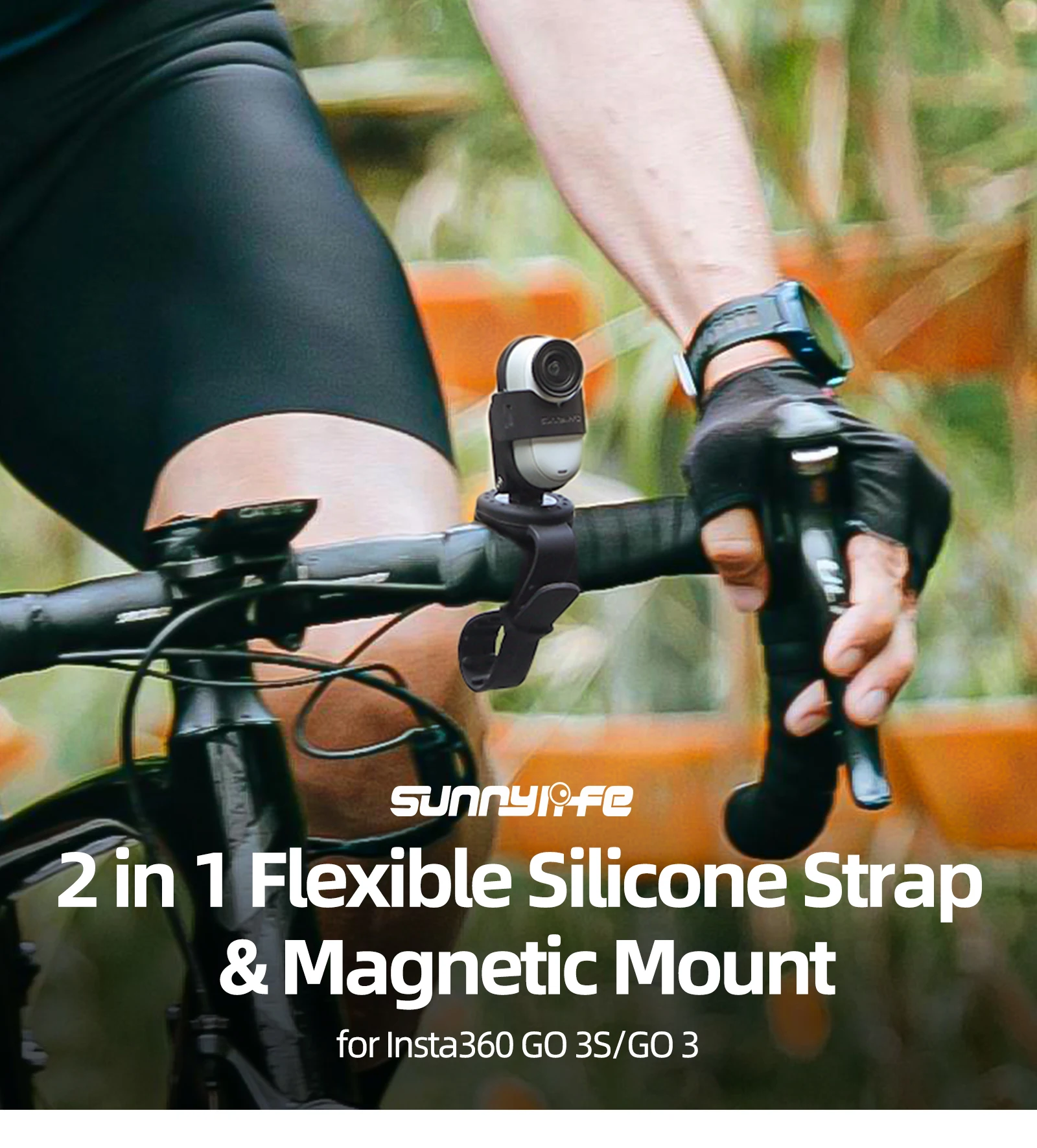 Description Picture 2 of itemGO 3S Magnetic Mount Camera Strap Drone Mount Silicone Wristband Backpack Stripe Bicycle Strap for Insta360 GO 3S/3﻿
