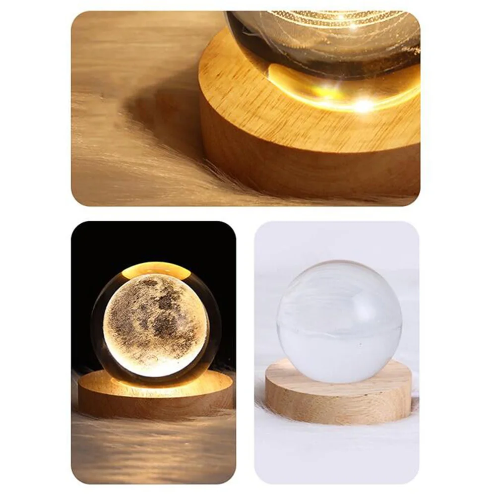 USB LED Night Light Galaxy Crystal Ball 3D Planet Moon Lamp camera da letto Home Decor lampada da tavolo per bambini Party bambini regali di compleanno