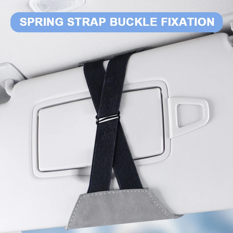 Suede Car Sun Visor Organizer with Glasses Holder