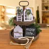1Set Wooden Tiered Tray Decor Summer Mini Rustic Home Decorations Crafts Desktop Ornaments For Holiday Party Decoration 4