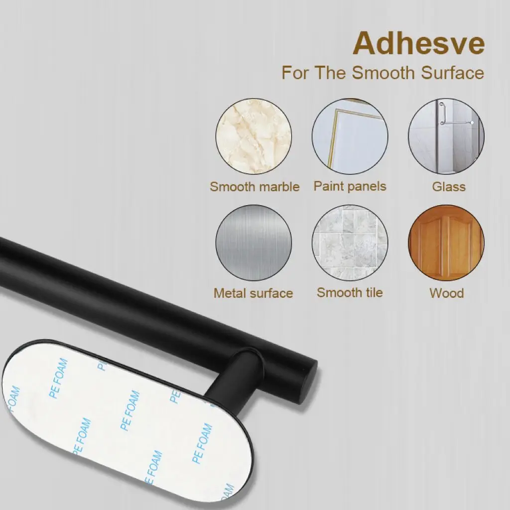 Space-Saving Stainless Steel Adhesive Towel and Tissue Holder