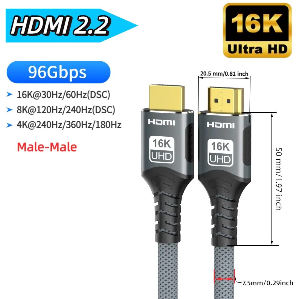 Ultra-High-Speed HDMI Cable for Gaming and Home Theater with eARC HDR10+ Support