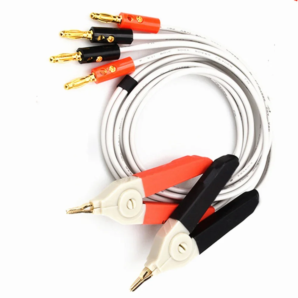 High Performance LCR Meter Test Cable Terminal Kelvin Clip Wires Gold Plated Clamp Safe Material 33 5inch/850mm Length