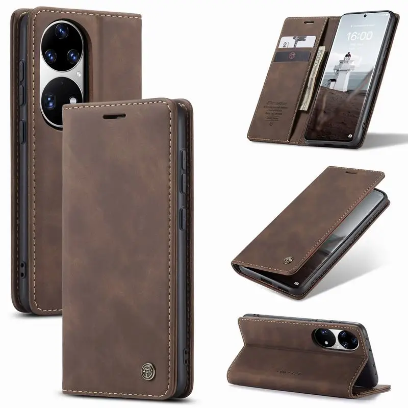

For Huawei P50 Pro Flip Cover Case Luxury Shockproof Magnetic Silicone Leather Wallet Phone Bag On For Huawei P 50 P50pro Coque