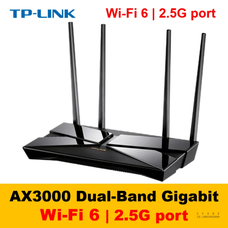 

TP-LINK AX3000 WiFi6 Router 2.5Gigabit Dual Band Mesh, 3 10/100/1000Mbps Adaptive WAN/LAN Ports, TL-XDR3040 Mesh Version