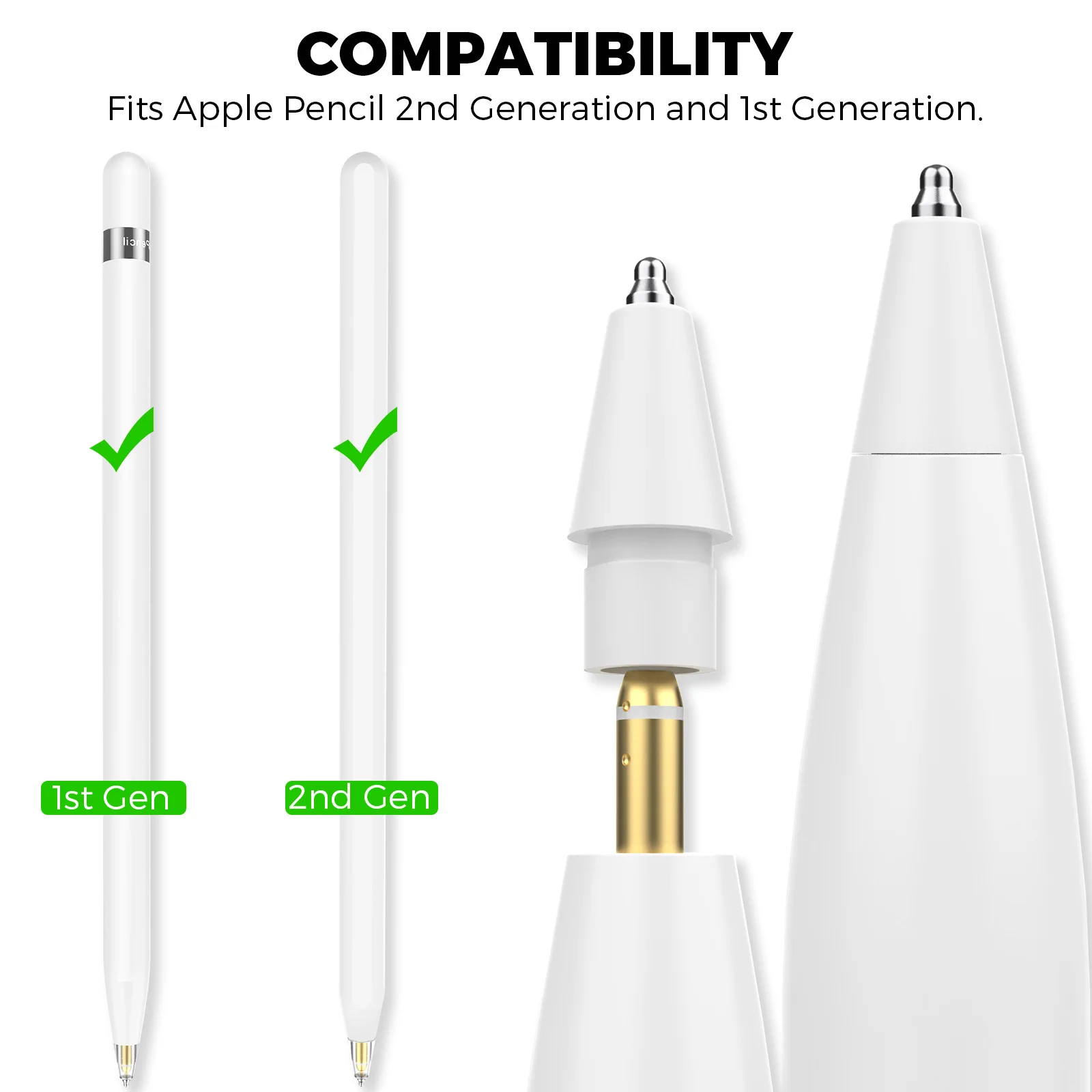 For Apple Pencil Tip Spare Nib Replacement Tip For Apple Pencil 1st 2nd Generation For Punta Apple Pencil 2nd Nib Stylus Pen Tip