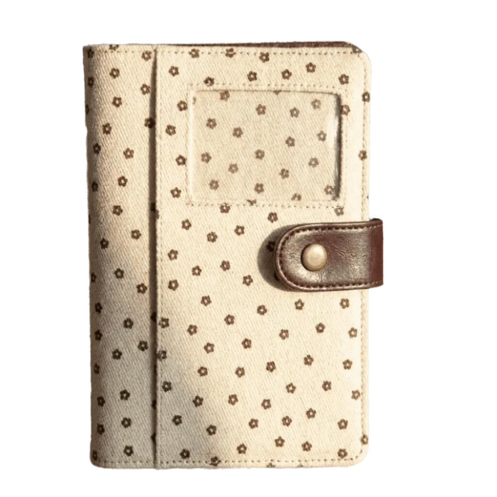 Polka Dot Denim Fabric Journal with Snap Button Closure