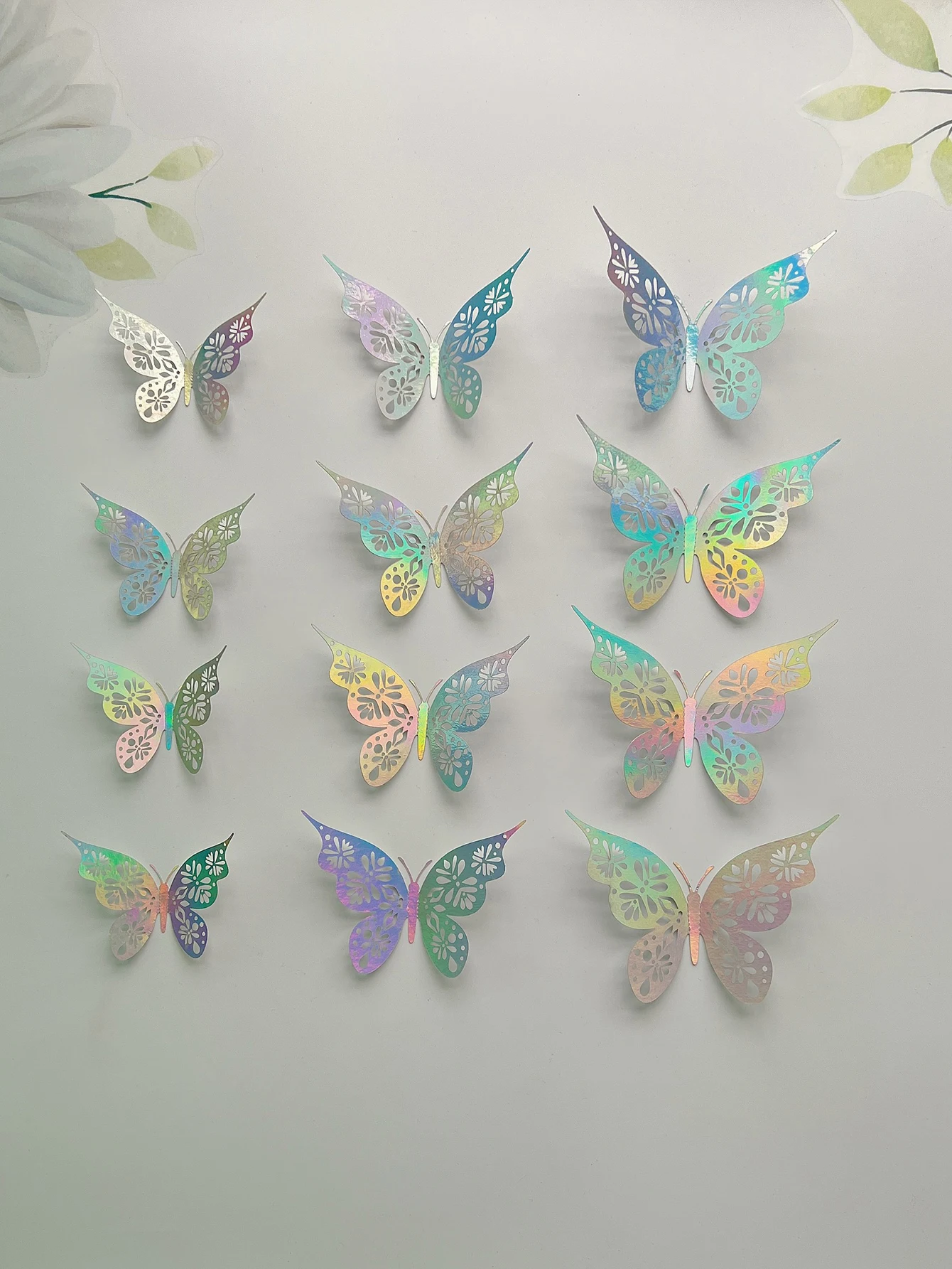 12 Pieces 3D Hollow Butterfly 2