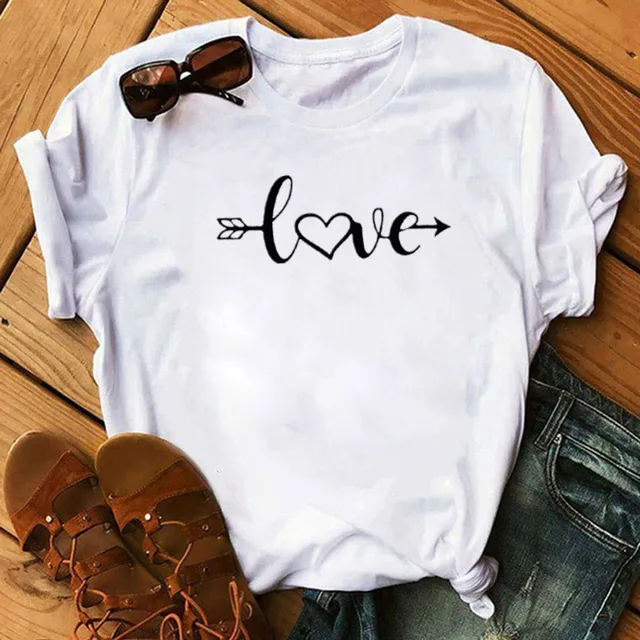 Than Heart Women's T-shirt Harajuku Love T Shirt Women Fashion Ladies Black Graphic T Shirts Women 2022 New Summer Femme Clothes JW393