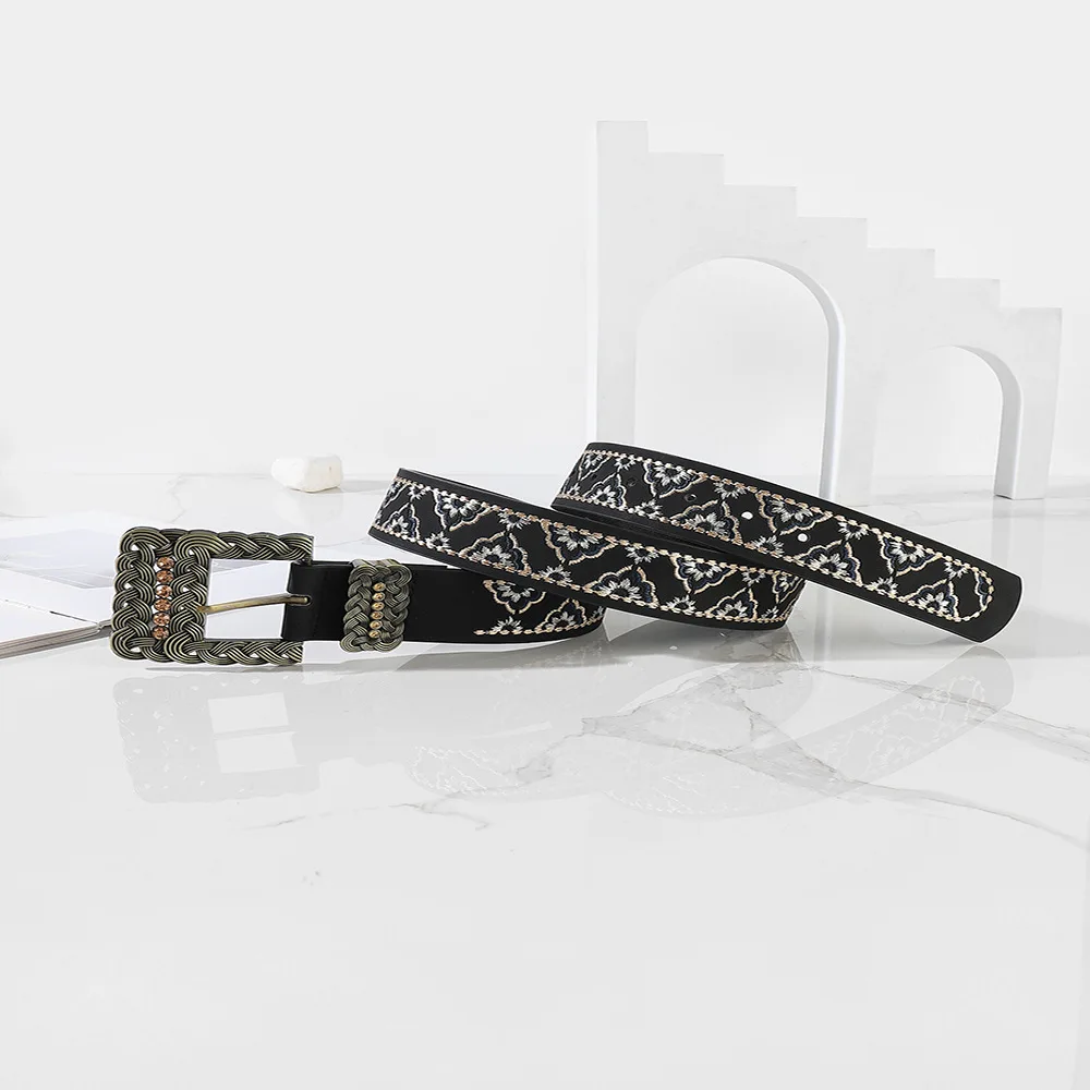 

Fashion embroidery national style with Fried Dough Twists rhinestone two-piece curtain lace decoration belt straight