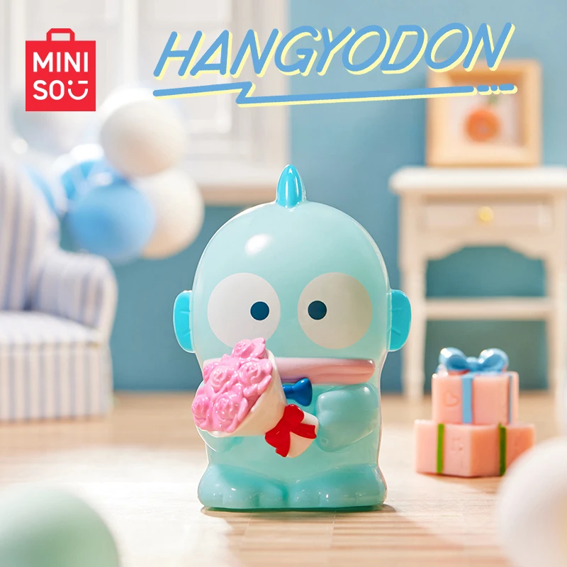 

MINISO глухая коробка Hangyodon эмоциональная Серия Модель автомобиля украшение Kawaii светится в темноте Sanrio Аниме подарок на день рождения для детей