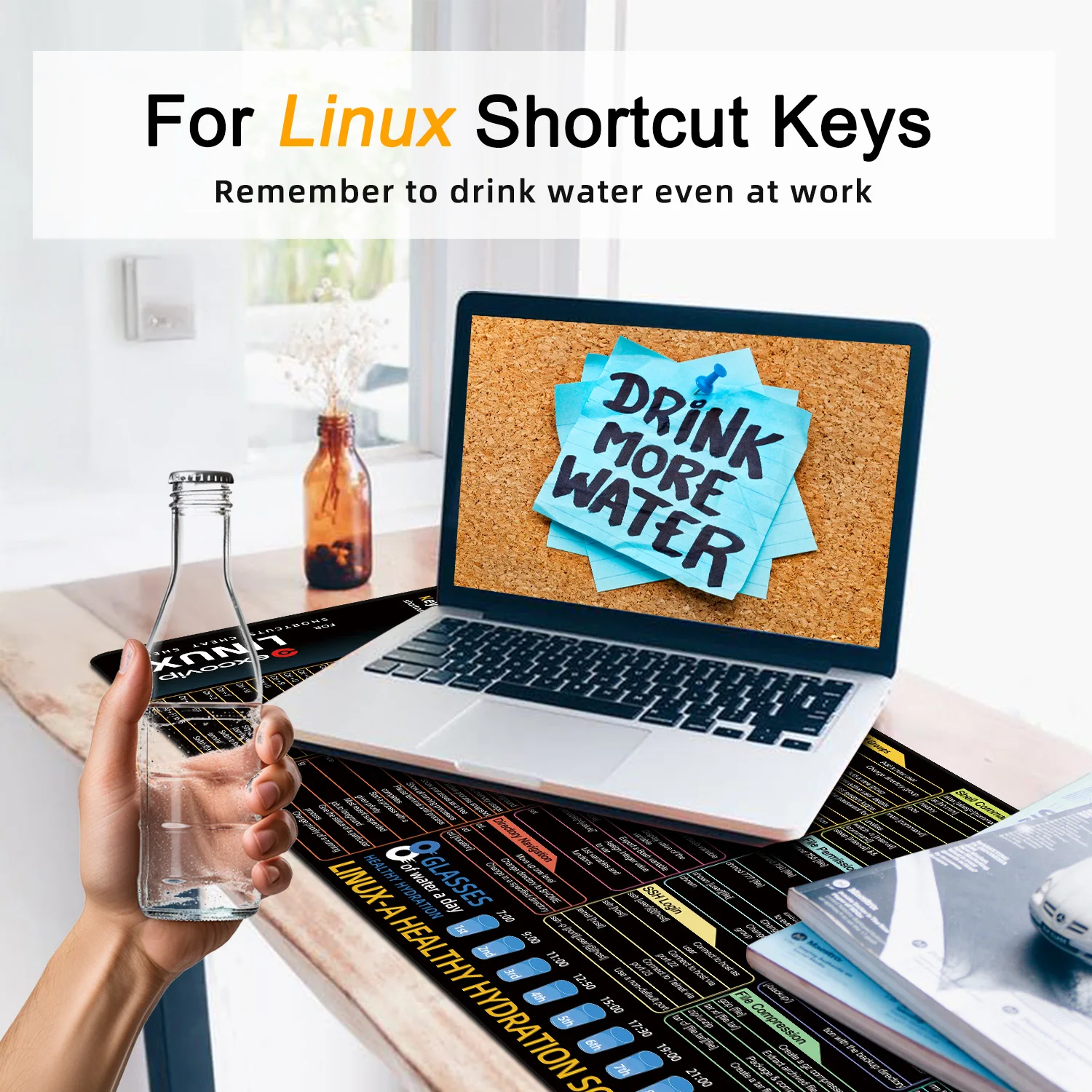 EXCO Linux Mauspad Large Commands Line Shortcuts Mousepad für Unix Red Hat Ubuntu OpenSUSE Arch Debian Programmierer Schreibtischunterlage – Detail 8