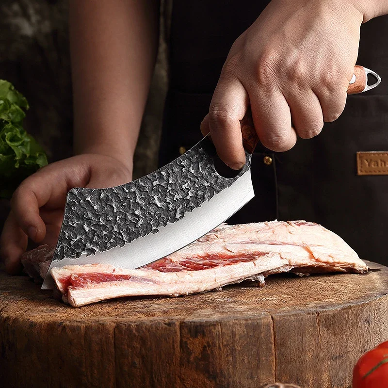 Forged Bone Slaughtering Knives Kitchen Butcher Meat Cleaver Chef Knives Slicing Fish Vegetable Stainless Steel Boning Knife BBQ kitchen knife meat cleaver