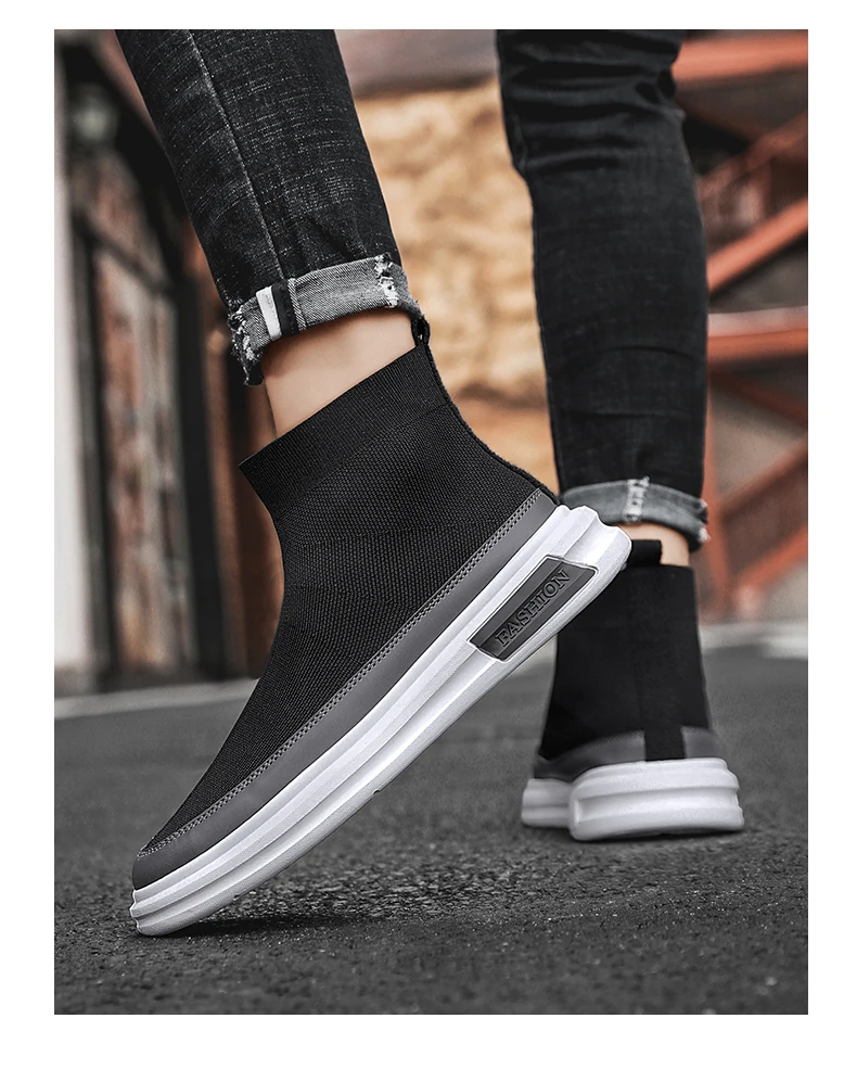 Socks Shoes Men Men's Shoes Nonleather Casual Shoes Fashion High