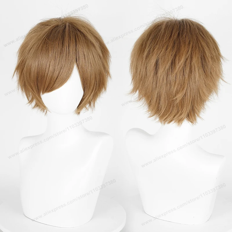 30cm Multicolor Short Straight Heat Resistant Synthetic Cosplay Wig