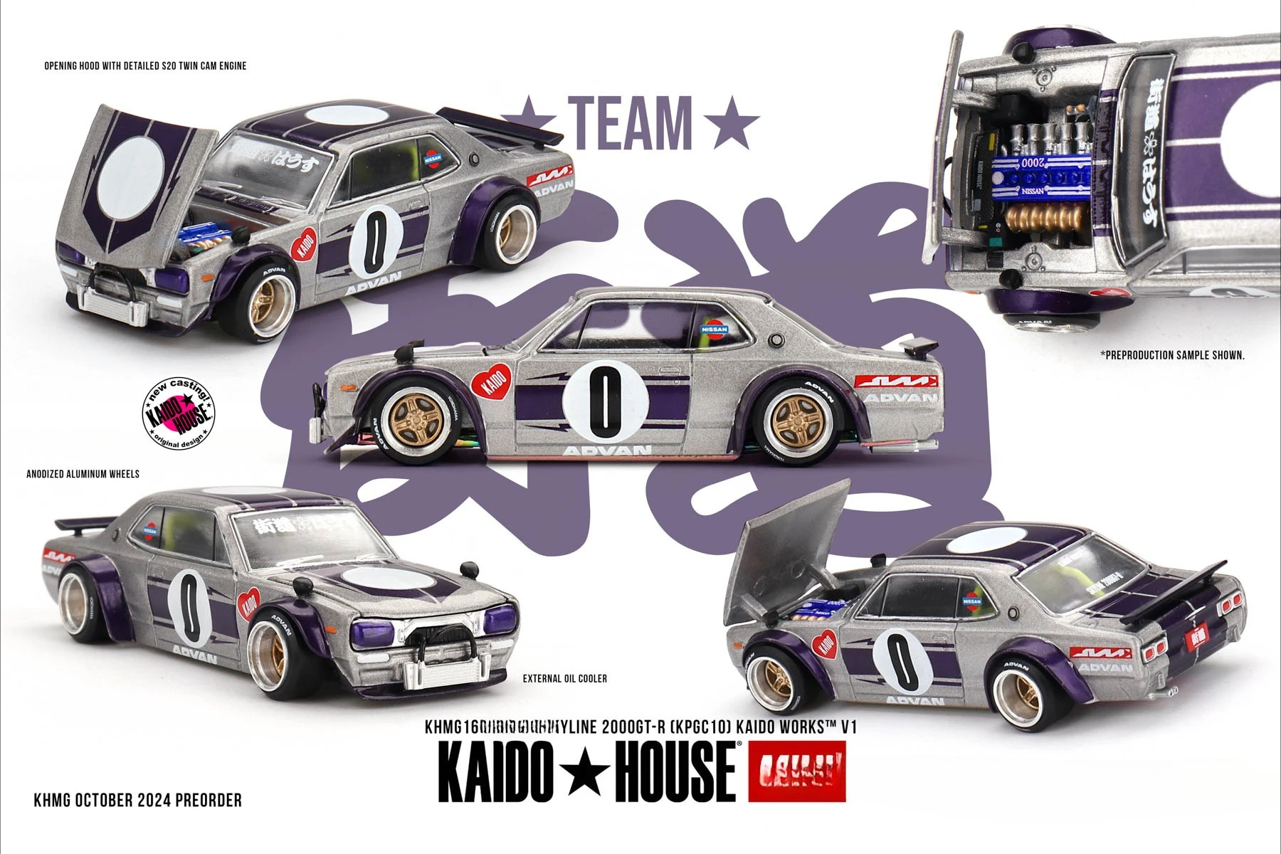予約注文**Kaido House x MINI GT 1:64 シビック /(R33) HKS