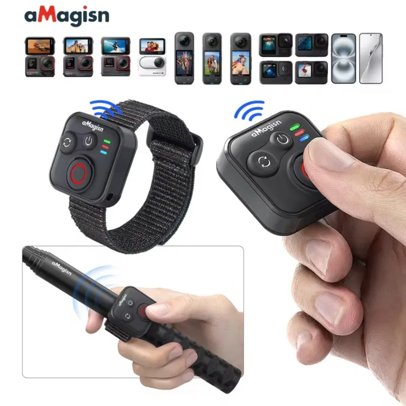 aMagisn 50M Bluetooth Remote Control For lnsta360 Ace Pro/GoPro/Mobile Phone Mini Smart Shutter Controller Cameras Accessories