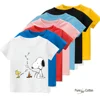 Vitality small fresh top Pure cotton fabric Snoopy cartoon comfortable soft children's top shirt pattern all match and fashion c 5