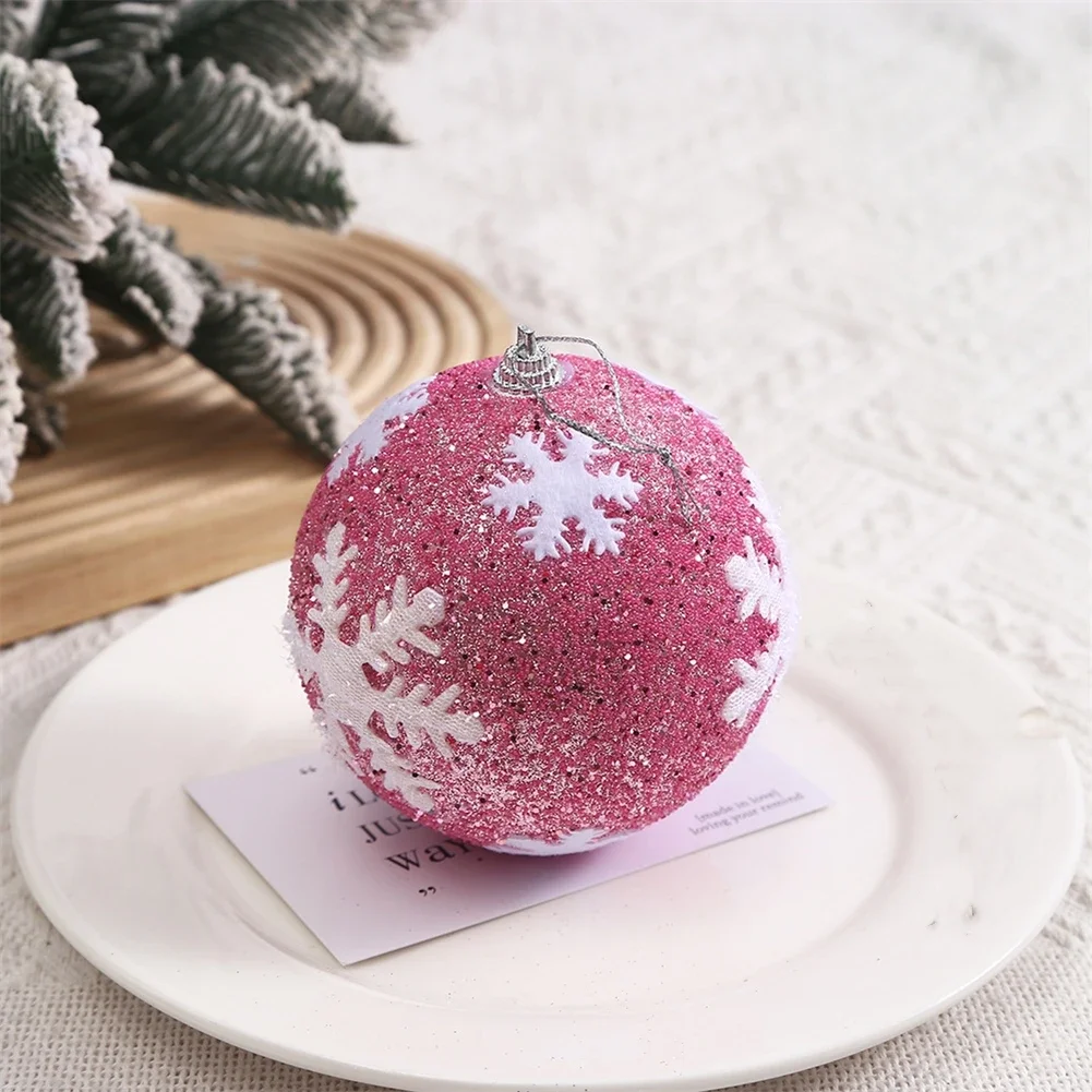 thumbnail image 1 of Adornos de bolas navideñas de 10 cm, bolas de purpurina rosa, colgantes para árbol de Navidad, decoraciones navideñas para el hogar, Navidad Natal, Año Nuevo, 1 of 5