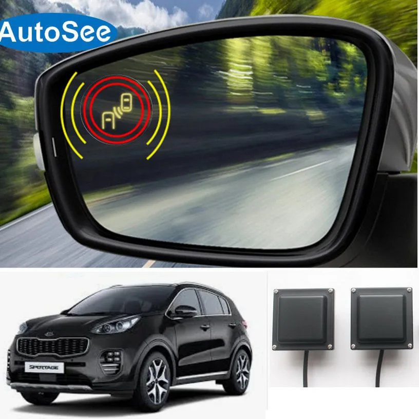 

Для мониторинга слепых зон KIA Sportage датчик BSM боковое зеркало Светодиодная лампа индикатор LDW дорожная линия полоса выезд комплект системы предупреждения