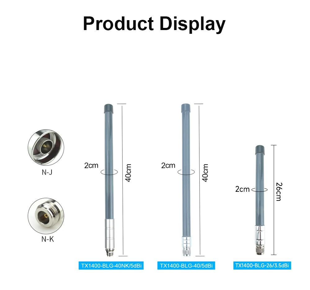 1250MHz Outdoor 1300 MHz Antenna Fiberglass 1400MHz 5dBi for Long Distance Trans