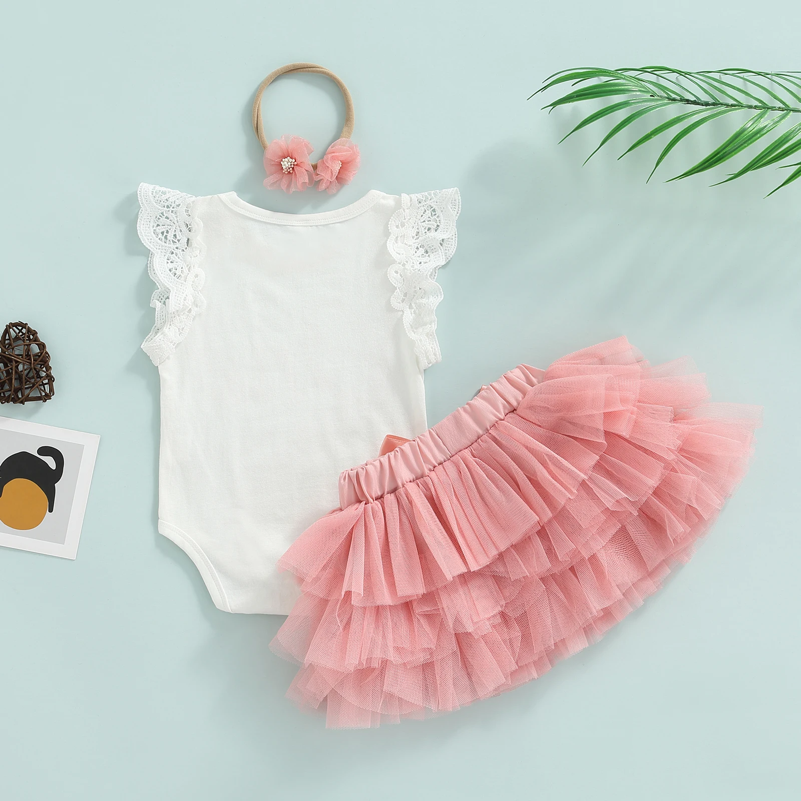 3PCS Baby Girl 1st Birthday Outfit 4