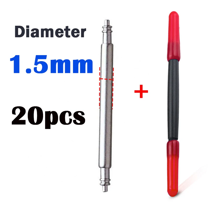 40 Uds. Pasadores de correa de reloj, barras de resorte de reloj, reemplazo  de pasador de reloj de acero inoxidable de 1,8mm con herramienta de  extracción de correa de reloj oso de