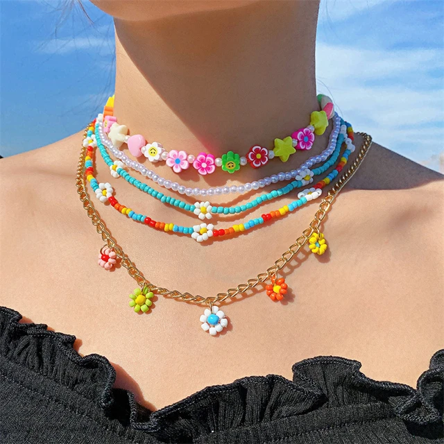 Amazon.com: JMYP 2PCS Boho Hippie Chunky Colorful Ceramic Beads Statement  Necklace And Handmade Bracelet Kit, Bohemian Ethnic Multi-Colored Strand  Necklaces,Fashion Trendy Costume Jewelry Gift for Women: Clothing, Shoes &  Jewelry