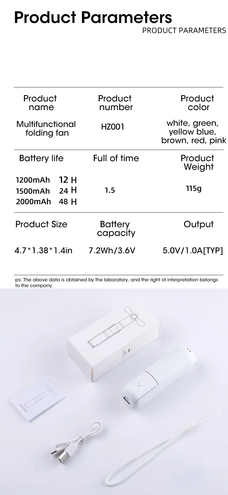 Portable Fan Super Mini Handheld Fan USB Rechargeable Fan Foldable Hand Held Small Pocket Fan with 2000mAh Power Bank 3 Gears 13 S4bc65d55548742a88366f1197c7e19d1p