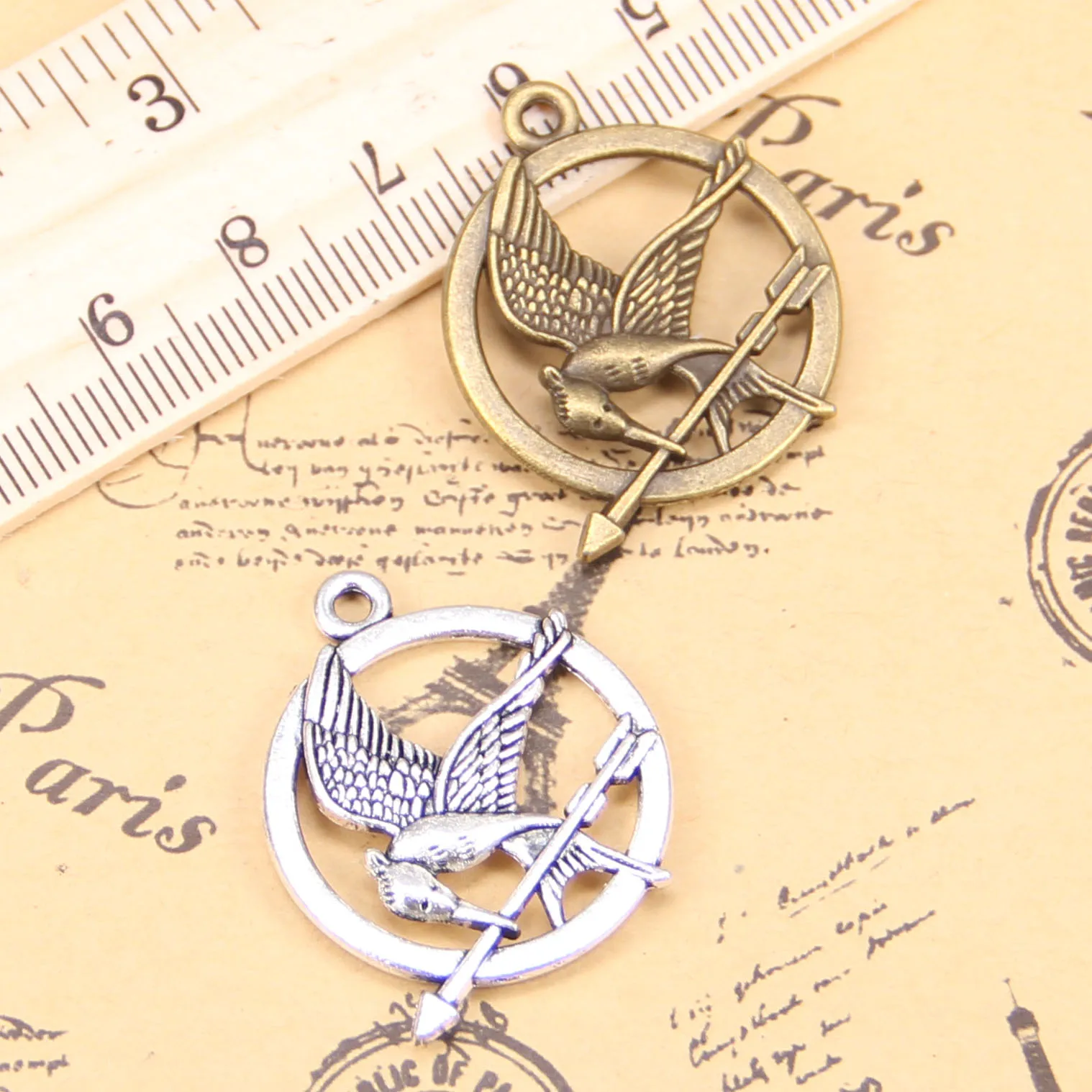 

36 шт. Подвески для изготовления ювелирных изделий, птица, 25 мм, антикварные посеребренные Подвески «сделай сам», ручная работа, искусственное ожерелье