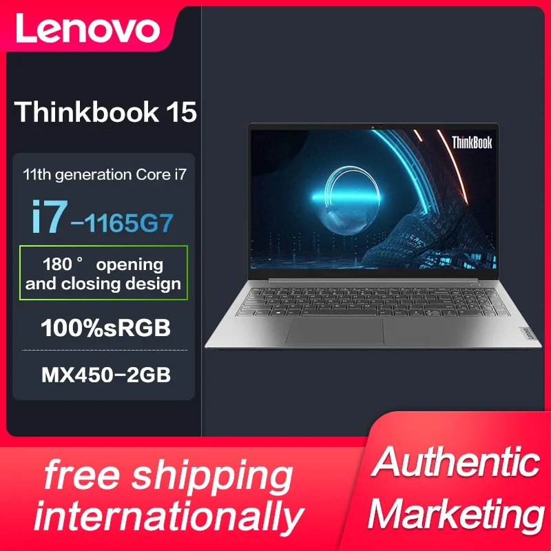 

New Lenovo ThinkBook 15 Intel Core i7-1165G7 8GB 512GBSSD MX450-2GB 15.6inch Slim Notebook