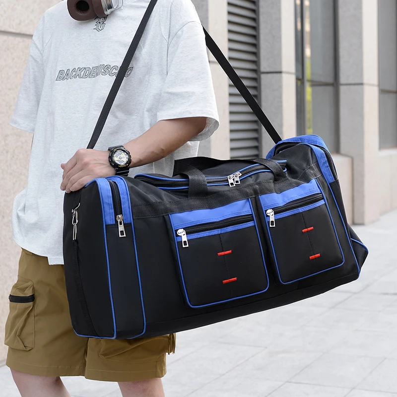 Men's Sports Travel Bag, Extra Large Capacity, Multi-Pocket Crossbody Luggage Bag - 3