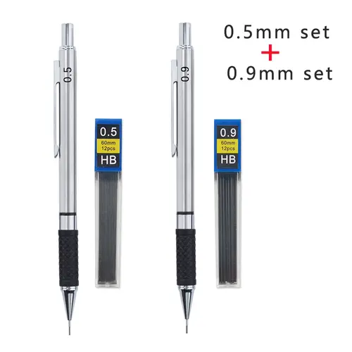 Metal Mechanical Pencil Set with Pencil Grip, Leads Art Drawing Student Office Supplies 0.5/0.7/0.9/2.0mm Automatic Pencil - Image 17
