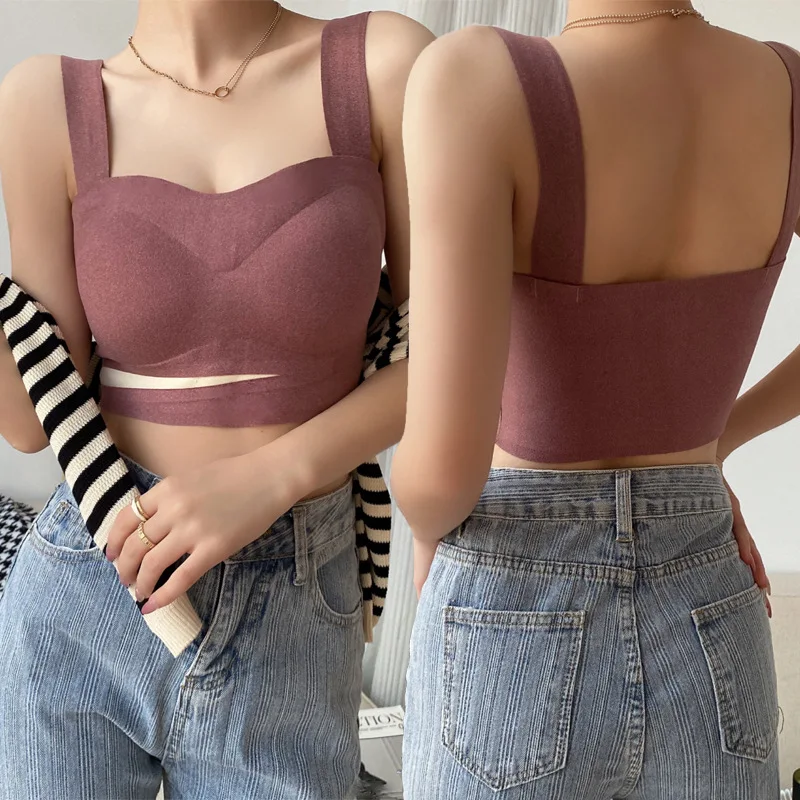 

Цельный бюстгальтер без следов и стальное нижнее белье без кольца, маленький бюстгальтер, майка, бюстгальтер