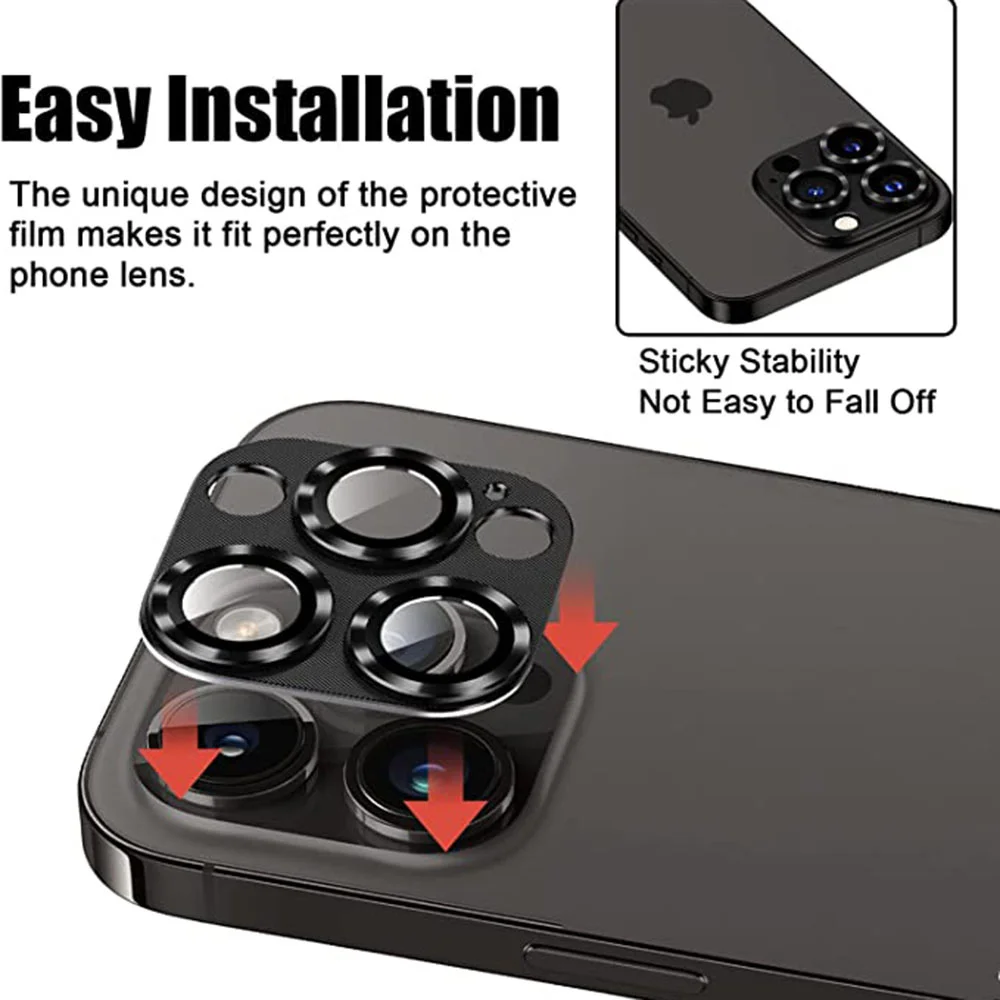 Enhanced Lens Protector Glass - Premium Metal Camera Cover, Scratch-Resistant & Durable Shield